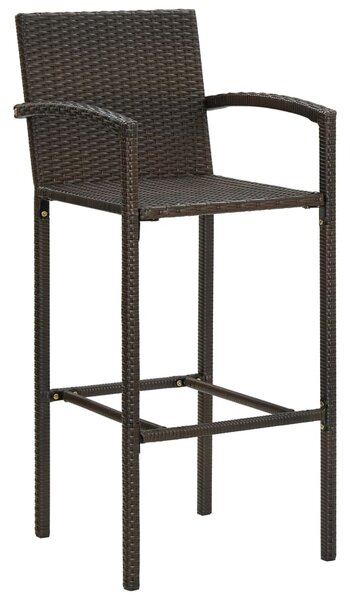 Bar Stools 4 pcs Brown Poly Rattan