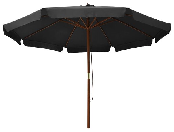 Garden Parasol with Wooden Pole 330 cm Anthracite