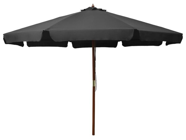 Garden Parasol with Wooden Pole 330 cm Anthracite