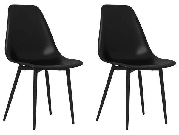 Dining Chairs 2 pcs Black PP