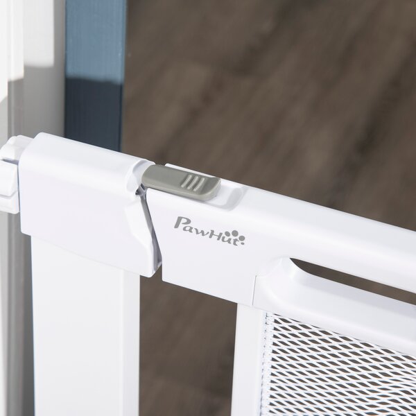 PawHut Pressure Fit Safety Gate for Doors & Stairs, Dog Gate w/ Auto Close, Pet Barrier for Hallways, w/ Double Locking Openings 75-82 cm Aosom UK