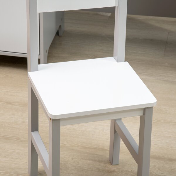 HOMCOM Toddler Activity Station: Table & Chair Set with Dry Erase Top, 2 Piece, Grey Aosom UK