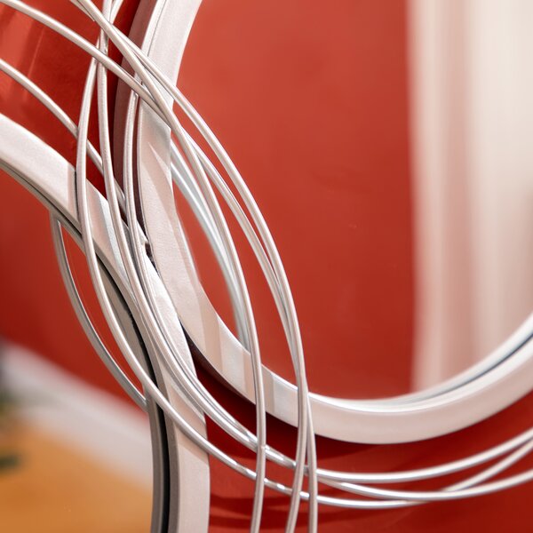 HOMCOM Metallic Artistry: Modern Silver Mirror Wall Sculptures, Decorative Hangings for Living, Dining & Bedrooms Aosom UK