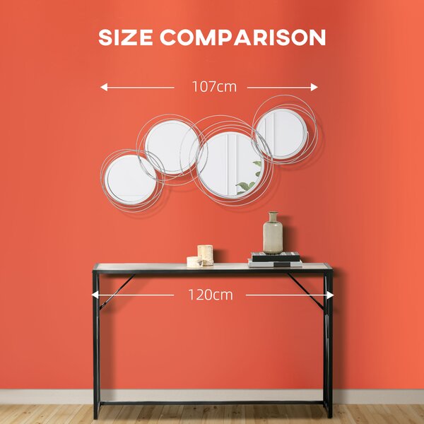HOMCOM Metallic Artistry: Modern Silver Mirror Wall Sculptures, Decorative Hangings for Living, Dining & Bedrooms Aosom UK