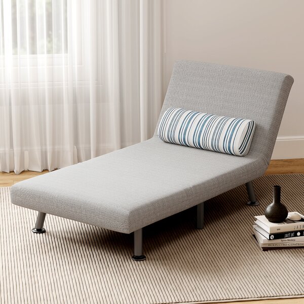 HOMCOM Single Sofa Bed, 1 Person Sleeper Foldable Lounge with Pillow, Grey Aosom UK