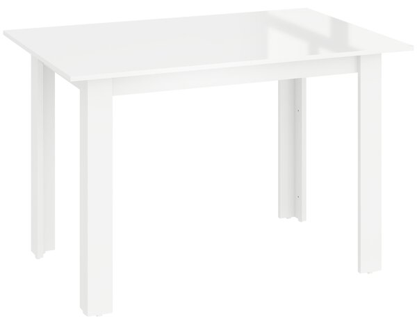 HOMCOM Extendable Dining Table, 120-160 x 70cm Rectangular Kitchen Table for Small Spaces, Seats 4-6 People, High Gloss White