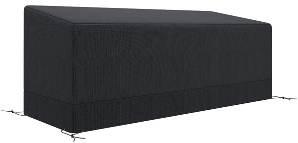 Outsunny Rectangular Patio Furniture Cover for 3 Seater Sofa Bistro Set, Water UV Resistant Protection 600D Oxford Fabric Rattan Lounge Clean Cover, 190 x 72 x 76cm, Black