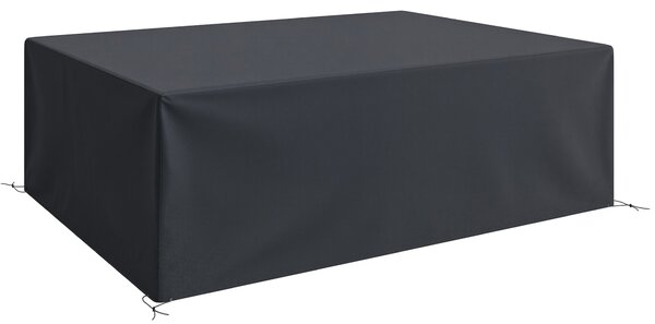 Outsunny 600D Oxford Outdoor Garden Furniture Sofa Set Cover, Waterproof Anti-UV Rattan Sun Lounger Protection Protector Cover, 275L x 205W x 90Hcm, Black
