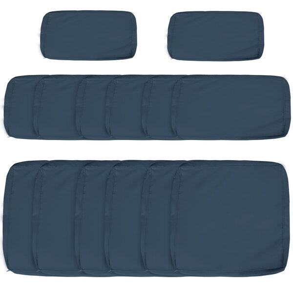 Outsunny Garden Rattan Sofa Cushion Polyester Cover Replacement Outdoor- No Cushion Included, Blue