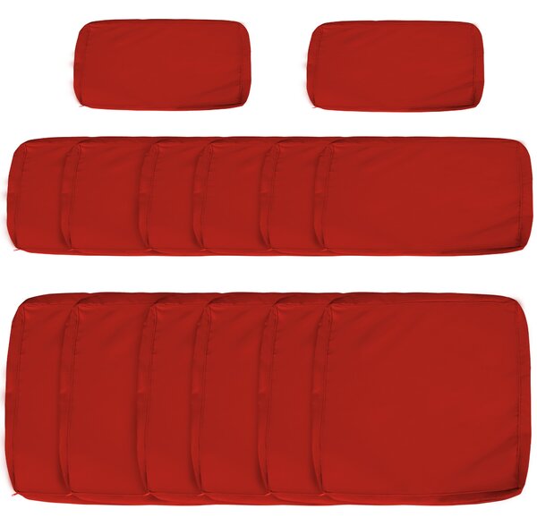 Outsunny Set of 14 Outdoor Cushion Covers - Red