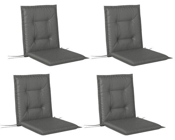 Outsunny Set of Four Padded Garden Seat Cushions - Light Grey
