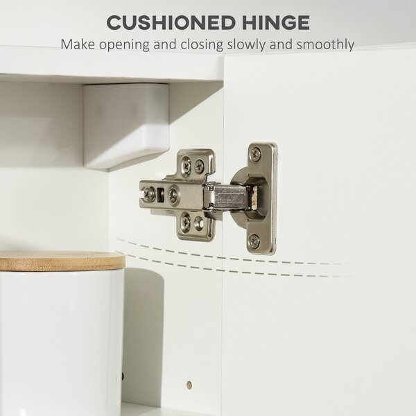 Kleankin Wall-Mounted Mirror Cabinet: Double-Door Design with Adjustable Shelf, Bathroom Cupboard Organizer, White Aosom UK