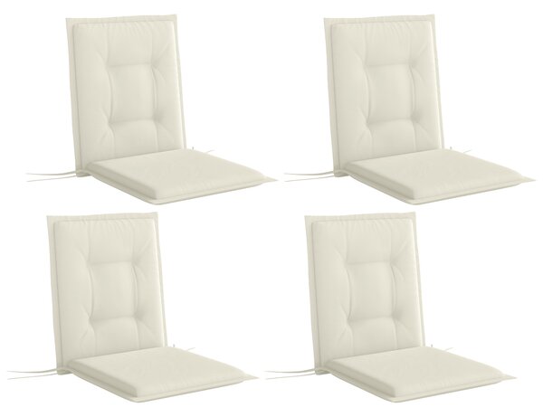 Outsunny Set of Four Padded Garden Seat Cushions - White