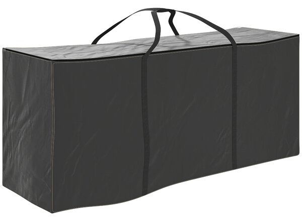 Outsunny 720 L Outdoor Garden Cushion Storage Bag, Heavy Duty 600D Oxford Fabric Waterproof Garden Furniture Cushion Storage Bag with 2-Way Zip for Tent, Christmas Tree, 175 x 55 x 75 cm, Black