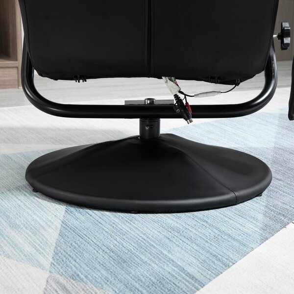 HOMCOM Manual Sofa Reclining Armchair PU Leather Massage Recliner Chair and Ottoman, Black
