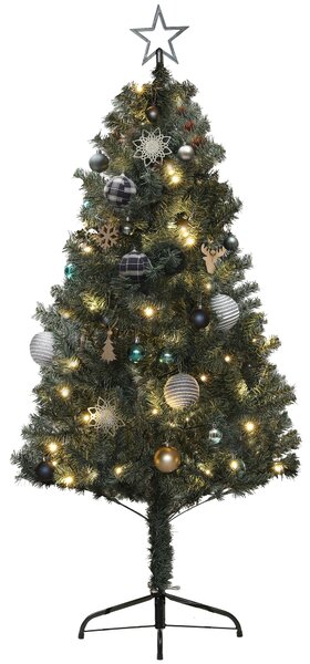 HOMCOM 5ft Pre-Lit and Decorated Christmas Tree Aosom UK