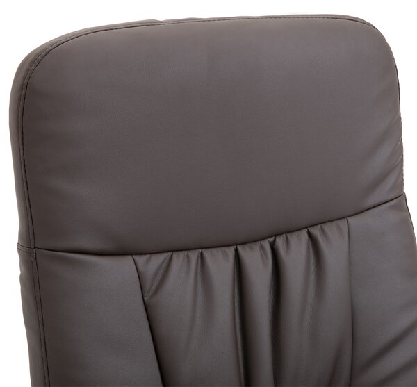 HOMCOM Executive Recliner Chair High Back and Footstool Armchair Lounge Seat Brown
