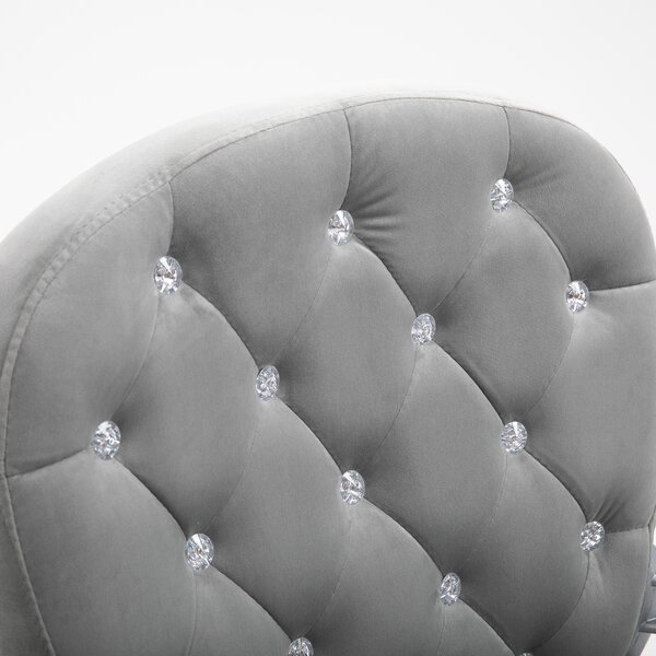 Vinsetto Ergonomic Office Chair with Diamond Tufted, Velour Padded, 5 Castor Wheels, 360° Swivel Ergonomic Desk Chair, Grey Aosom UK