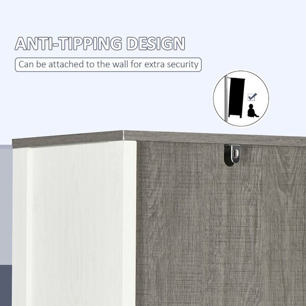 Kleankin Narrow Bathroom Cabinet, Tall Storage Unit with 3 Shelves, Adjustable Interior Shelf, Vintage White Aosom UK