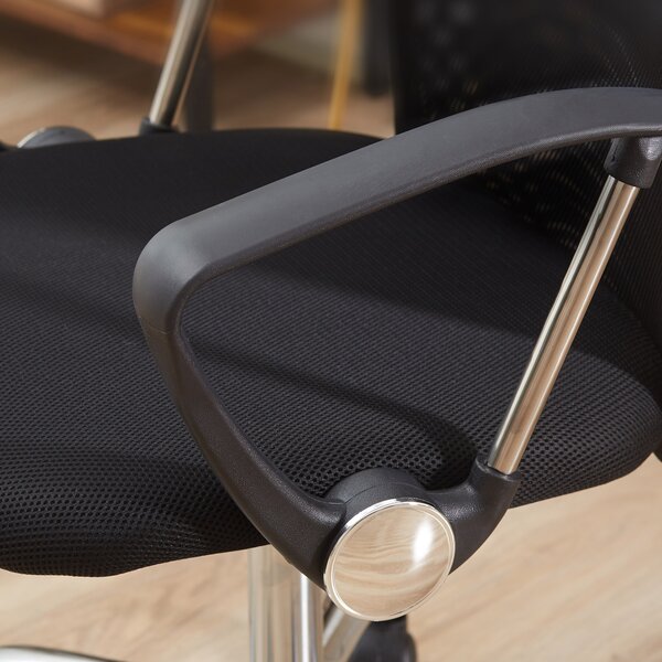 HOMCOM Ergonomic Office Chair Mesh Chair with Adjustable Height Tilt Function Black Aosom UK