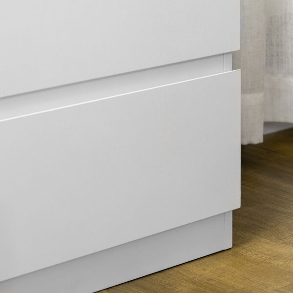 HOMCOM Chest of Drawers, 3-Drawer Storage Organiser Unit for Bedroom, Living Room, White Aosom UK