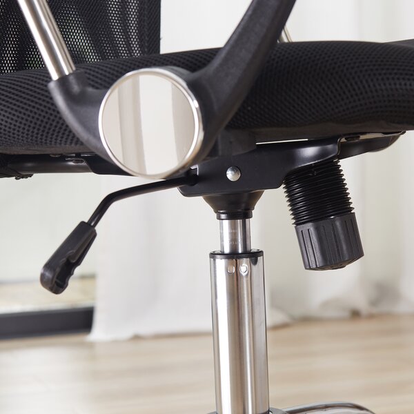 HOMCOM Ergonomic Office Chair Mesh Chair with Adjustable Height Tilt Function Black Aosom UK