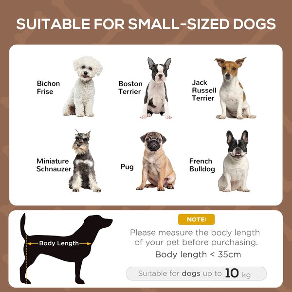 PawHut Raised Dog Bed Waterproof Elevated Pet Cot with Breathable Mesh UV Protection Canopy Coffee, for Small Dogs, 61 x 46 x 62cm Aosom UK