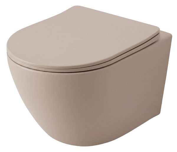 Set: Wall-Hung WC Bowl Focus + Countertop Washbasin Rea Focus Taupe