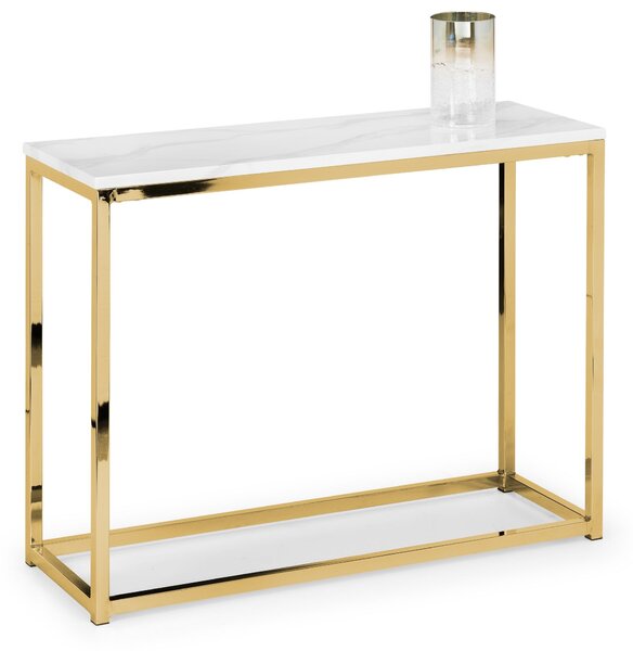 Scala Marble Effect Gold Console Table