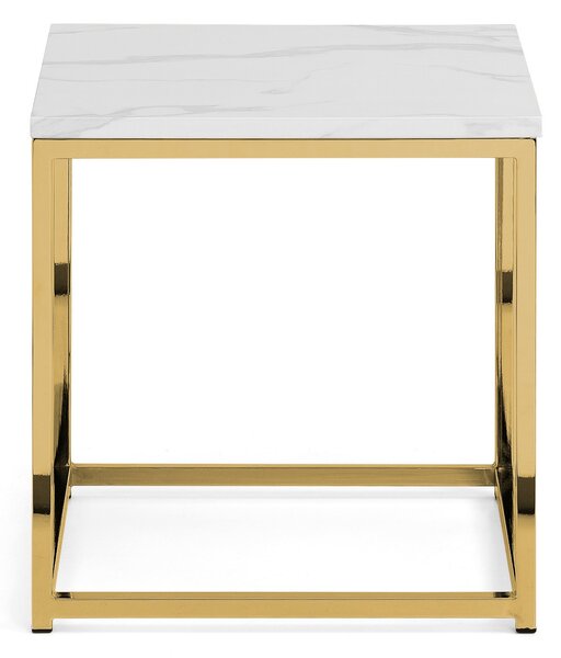 Scala Lamp Table, Gold and Marble Effect