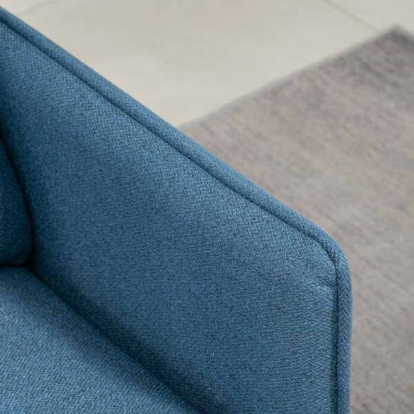 HOMCOM 2 Seater Sofas for Living Room, Fabric Couch, Button Tufted Love Seat with Cushions & Anti-Cat-Scratch Material, Dark Blue Aosom UK