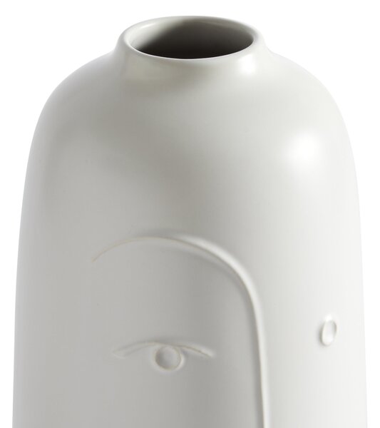 Cream Curves Face Ceramic Vase