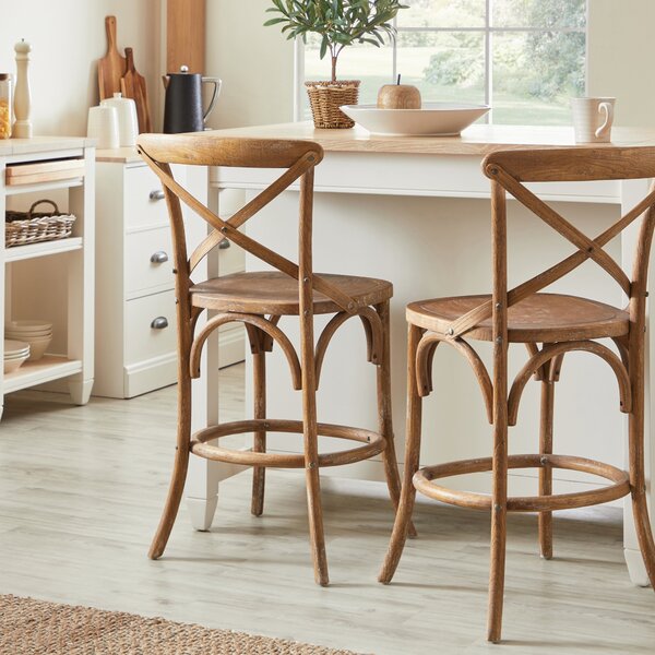 Emmie Bar Height Stool, Solid Oak