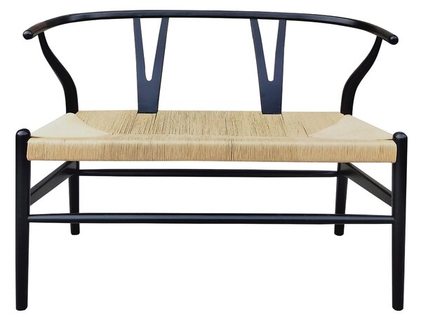 Lara Wishbone 2 Seater Dining Bench, Beech Wood, 110cm