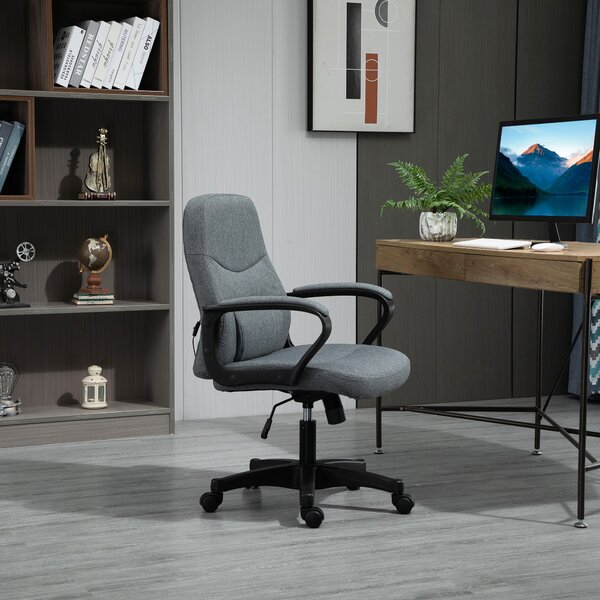 Vinsetto Massage Office Chair with Massage Lumbar Support, Adjustable Height, 360° Swivel, Scratch-Resistant High Back Office Chair for Office, Grey Aosom UK
