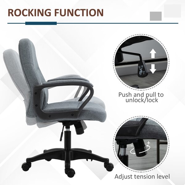 Vinsetto Massage Office Chair with Massage Lumbar Support, Adjustable Height, 360° Swivel, Scratch-Resistant High Back Office Chair for Office, Grey Aosom UK