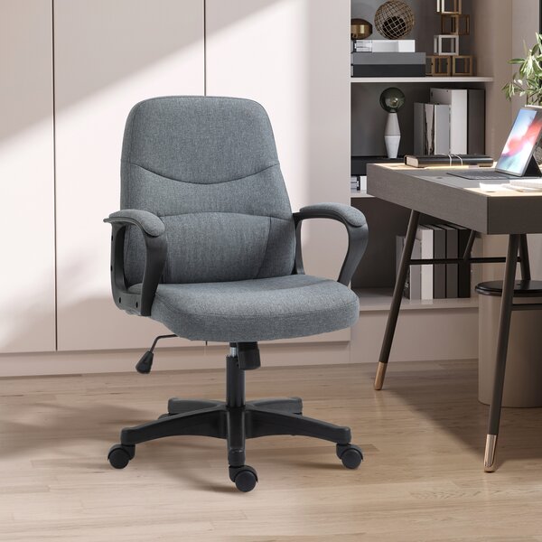 Vinsetto Massage Office Chair with Massage Lumbar Support, Adjustable Height, 360° Swivel, Scratch-Resistant High Back Office Chair for Office, Grey Aosom UK