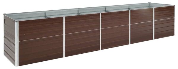 Garden Raised Bed Galvanised Steel 400x80x45 cm Brown