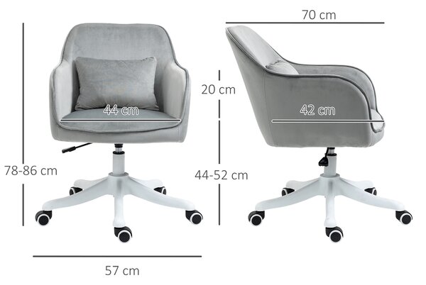 Vinsetto Executive Chair with Rechargeable Lumbar Massage Pillow, Electric Vibration Desk Chair for Home Office, Grey Aosom UK