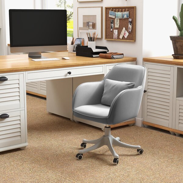 Vinsetto Executive Chair with Rechargeable Lumbar Massage Pillow, Electric Vibration Desk Chair for Home Office, Grey Aosom UK