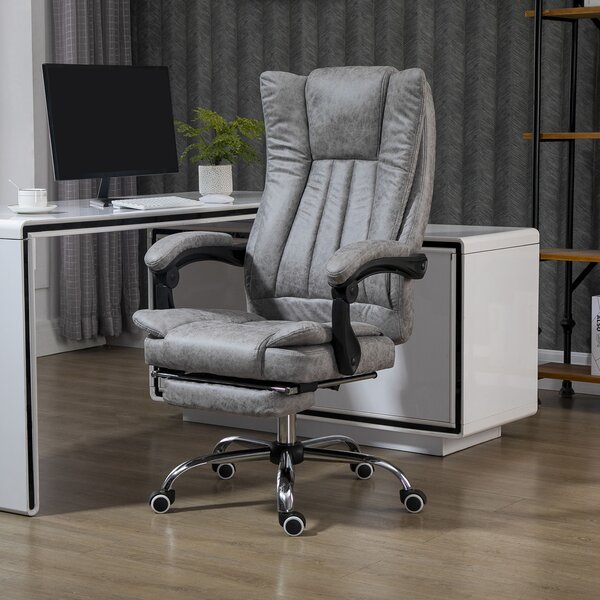 Vinsetto Ergonomic Desk Chair, High Back Office Chair w/ Lumbar Support & Adjustable Armrests, Cat Scratch Resistant for Home & Office, Grey Aosom UK