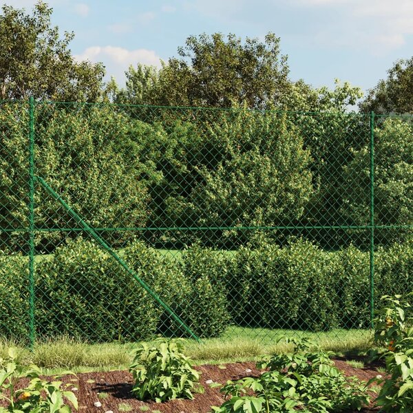 Chain Link Fence with Flange Green 1.4x10 m