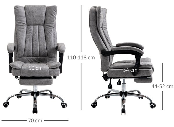 Vinsetto Ergonomic Desk Chair, High Back Office Chair w/ Lumbar Support & Adjustable Armrests, Cat Scratch Resistant for Home & Office, Grey Aosom UK
