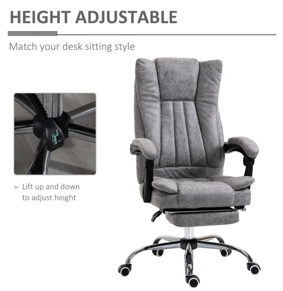 Vinsetto Ergonomic Desk Chair, High Back Office Chair w/ Lumbar Support & Adjustable Armrests, Cat Scratch Resistant for Home & Office, Grey Aosom UK