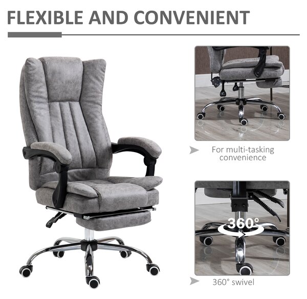 Vinsetto Ergonomic Desk Chair, High Back Office Chair w/ Lumbar Support & Adjustable Armrests, Cat Scratch Resistant for Home & Office, Grey Aosom UK