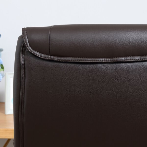 HOMCOM Faux Leather Home Office Chair, Computer Desk Chair with Adjustable Height Rocking Function, Armrests, Brown Aosom UK