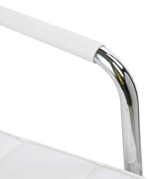Vinsetto Ergonomic Desk Chair, Adjustable PU Swivel Chair with Armrest & Silent Wheels for Makeup & Study, White Aosom UK