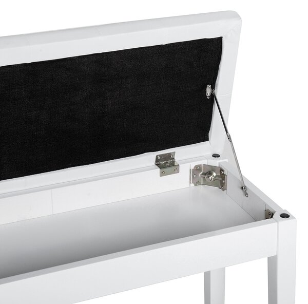 HOMCOM Dressing Table Stool with Storage, PU Leather Padded Piano Bench, 76x36x50cm, White Aosom UK