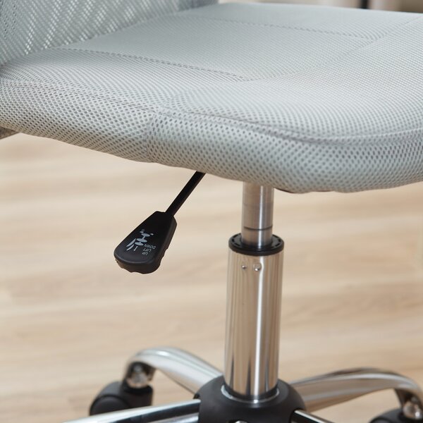 Vinsetto Mesh Office Chair with Height Adjustable, Swivel Wheels, Ergonomic Office Mesh Task Chair, Armless, Mid Back, Grey Aosom UK