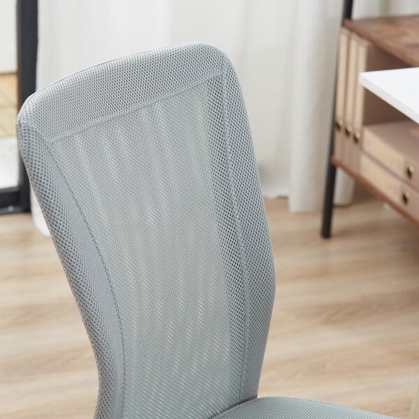 Vinsetto Mesh Office Chair with Height Adjustable, Swivel Wheels, Ergonomic Office Mesh Task Chair, Armless, Mid Back, Grey Aosom UK